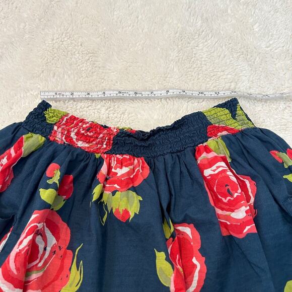 Abercrombie & Fitch Mini Skirt Y2k Floral Elastic Waist Skater Logo Layered Sz S - Picture 5 of 8